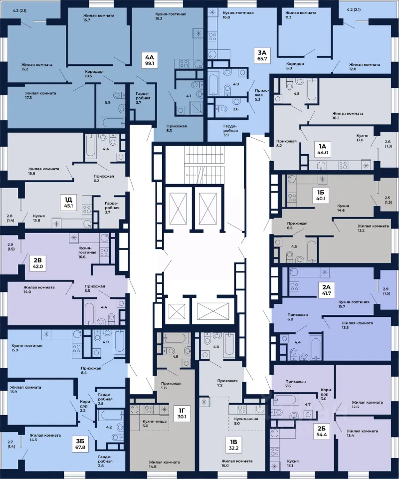 1-к кв. Свердловская область, Екатеринбург Космос жилой комплекс (42.0 м²)