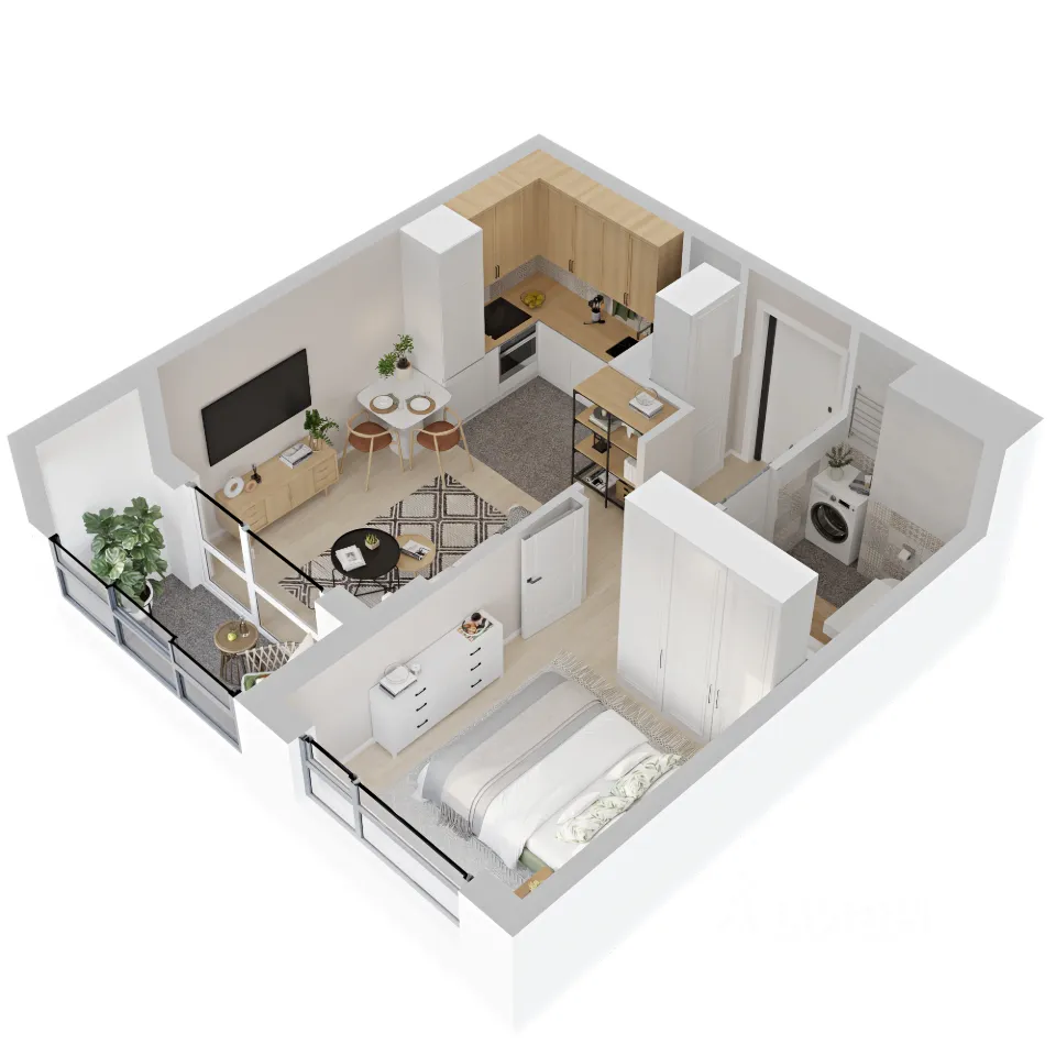 1-к кв. Свердловская область, Екатеринбург ул. Рябинина, 42 (33.2 м²)