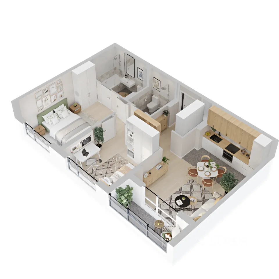 2-к кв. Свердловская область, Екатеринбург ул. Рябинина, 42 (59.27 м²)