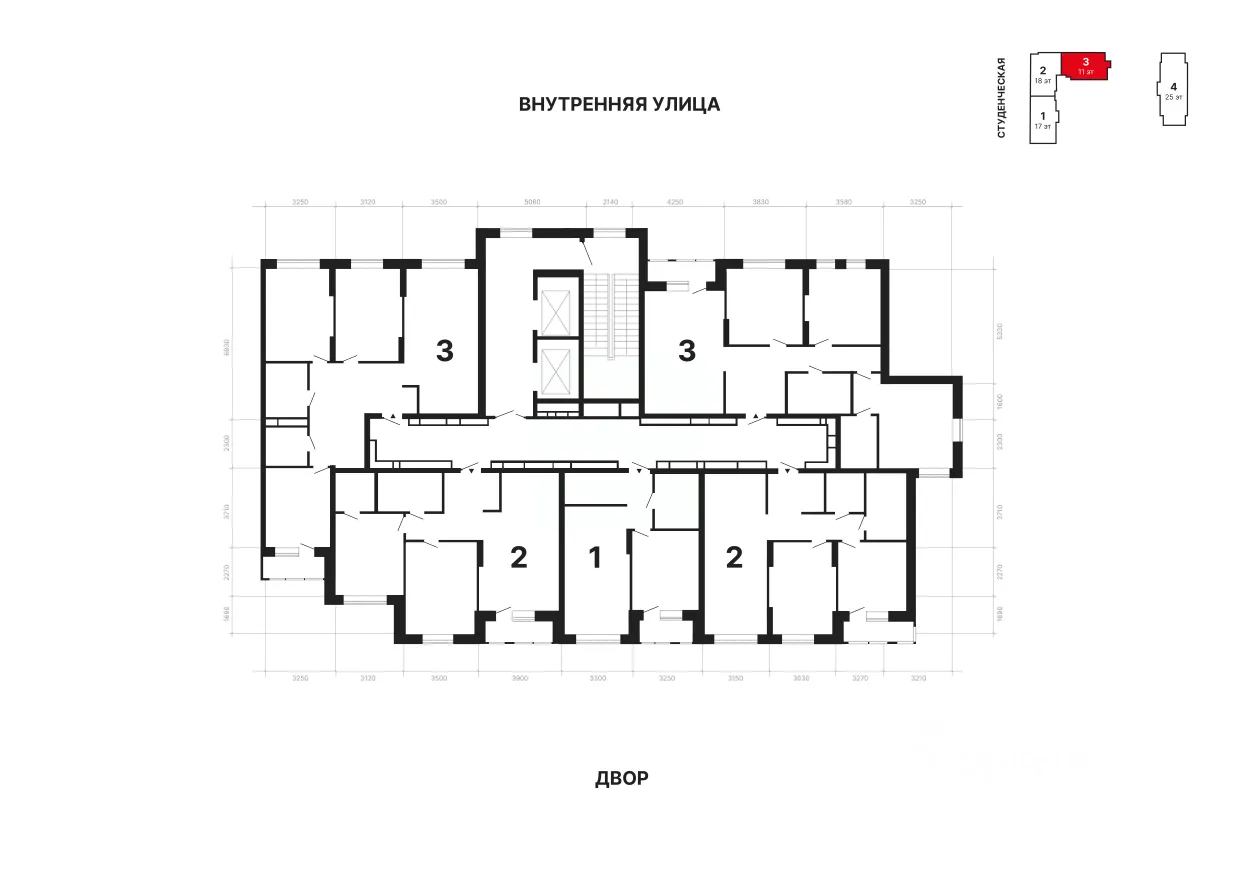 3-к кв. Свердловская область, Екатеринбург ул. Студенческая, 1А (85.55 м²)