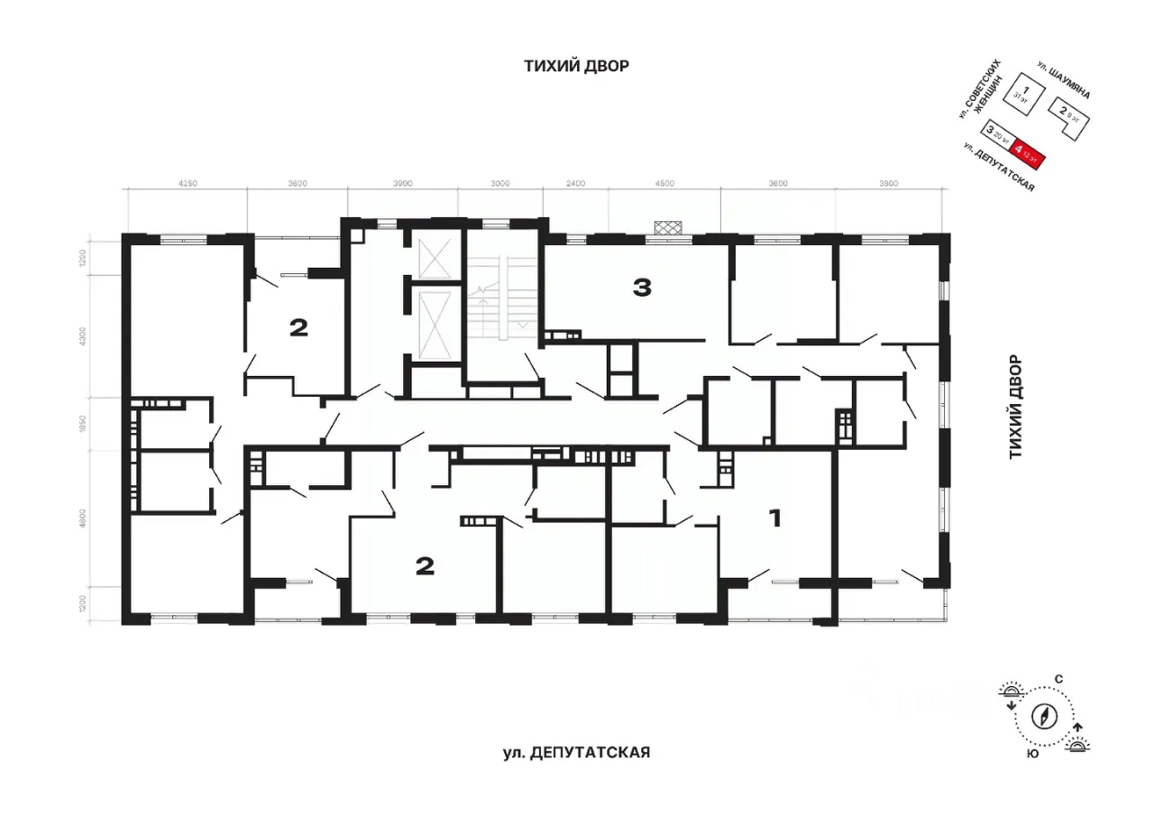 1-к кв. Свердловская область, Екатеринбург ул. Депутатская (42.28 м²)
