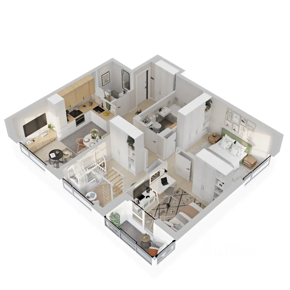 3-к кв. Свердловская область, Екатеринбург ул. Рябинина, 42 (64.6 м²)