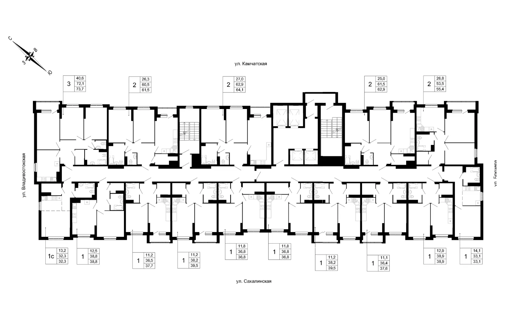 2-к кв. Свердловская область, Екатеринбург ул. Сахалинская, 22 (55.6 м²)