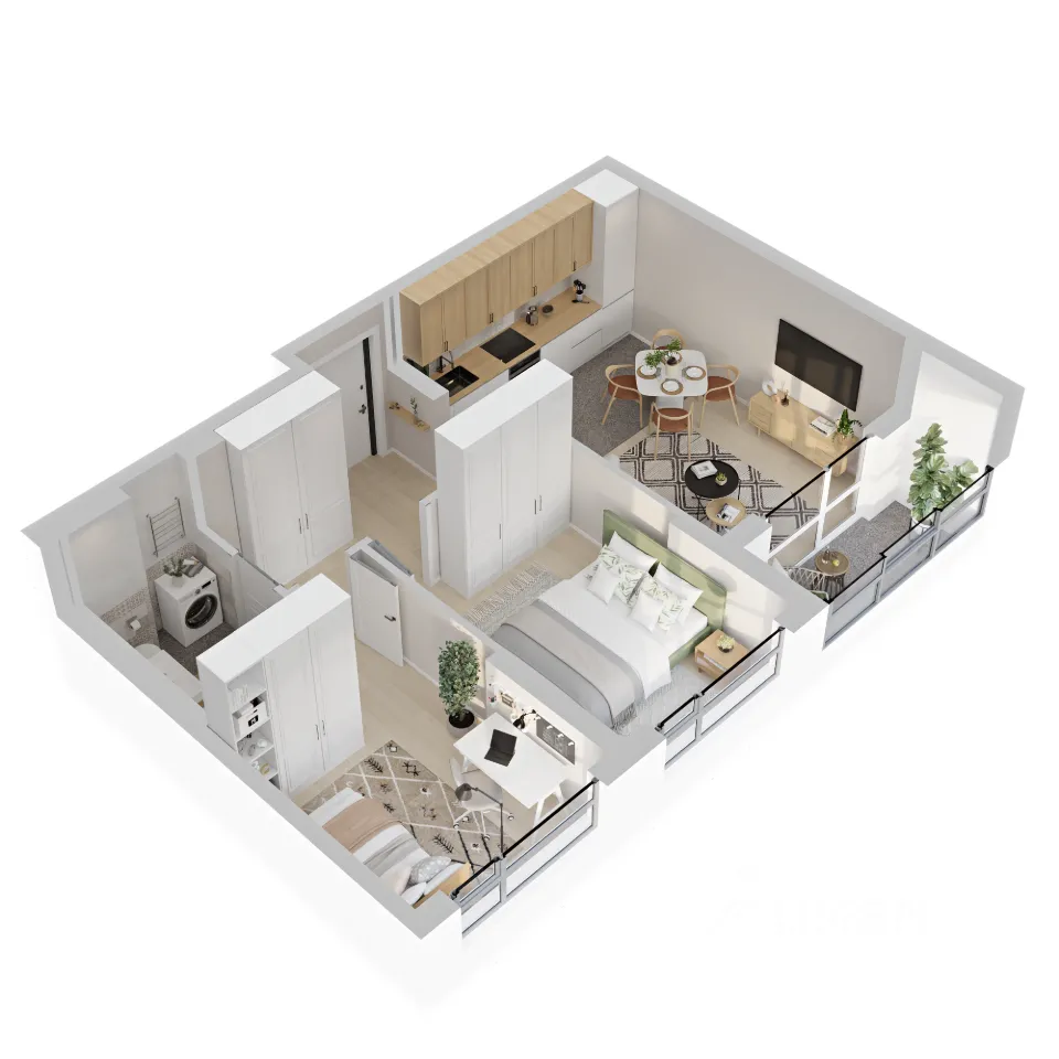 2-к кв. Свердловская область, Екатеринбург ул. Рябинина, 42 (50.3 м²)