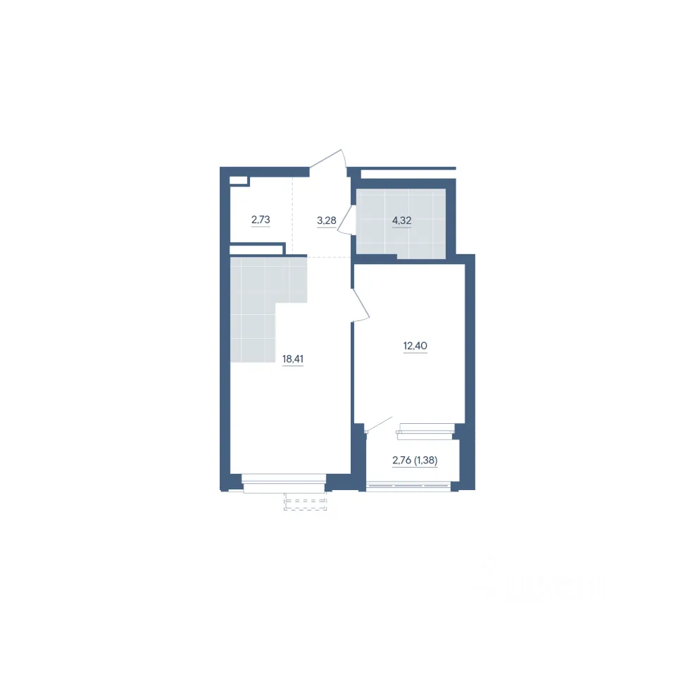 1-к кв. Свердловская область, Екатеринбург ул. Энтузиастов, 18 (42.52 м²)