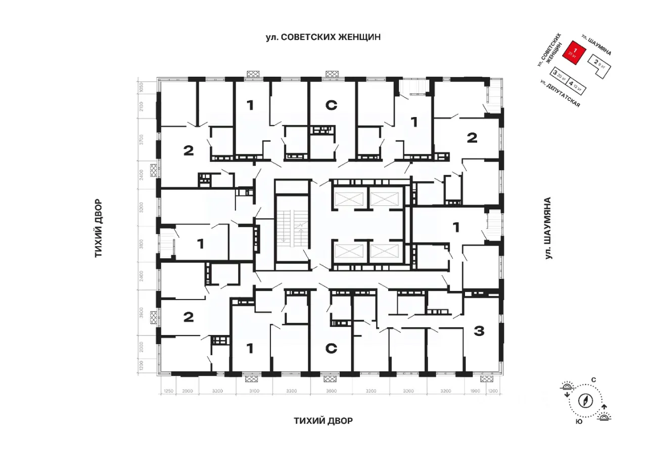 1-к кв. Свердловская область, Екатеринбург ул. Советских Женщин (44.12 м²)