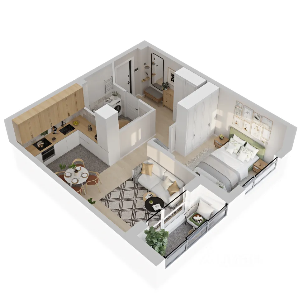 1-к кв. Свердловская область, Екатеринбург ул. Рябинина, 42 (42.23 м²)