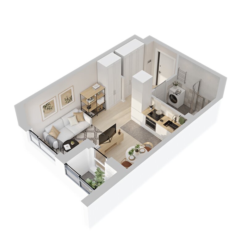 Квартира-студия: Екатеринбург, улица Рябинина, 42 (25.75 м²)