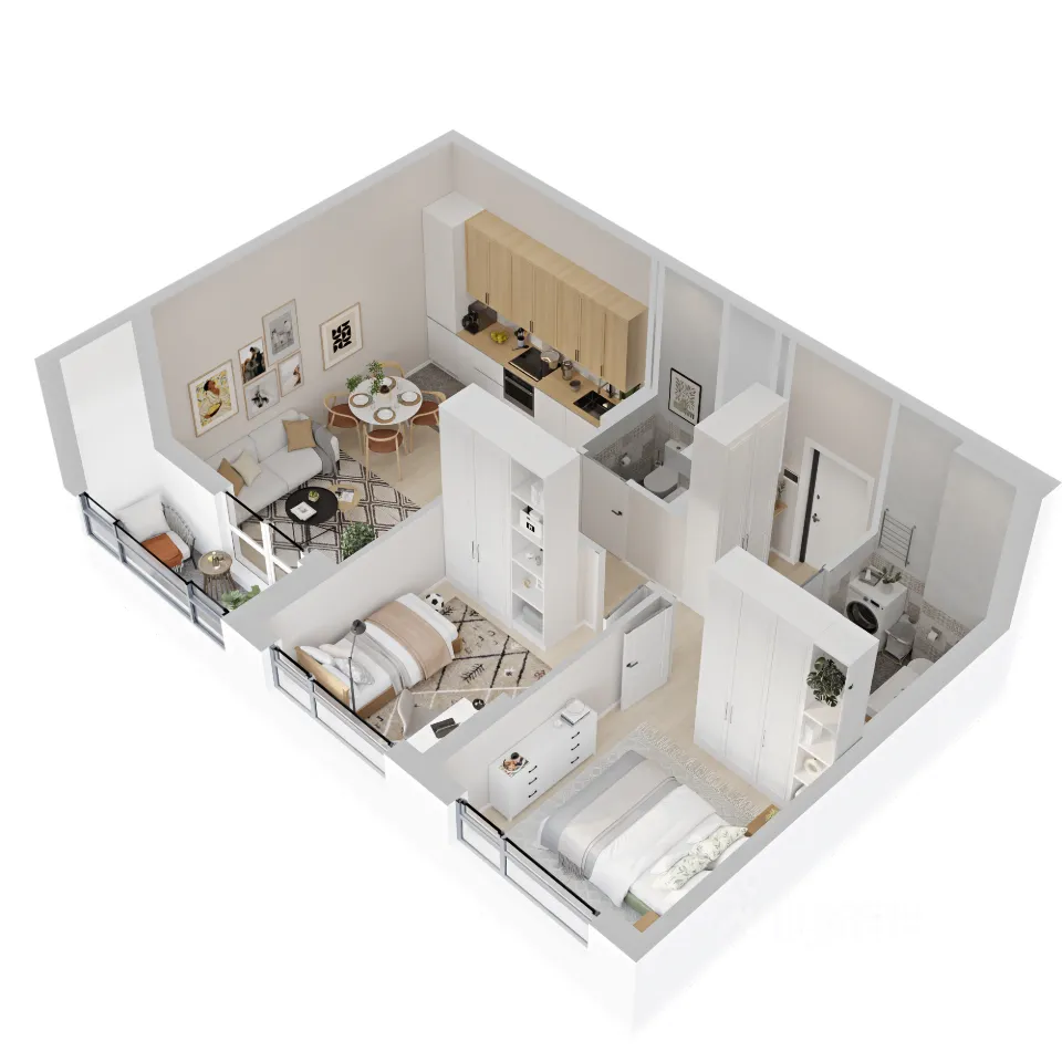 2-к кв. Свердловская область, Екатеринбург ул. Рябинина, 42 (51.74 м²)