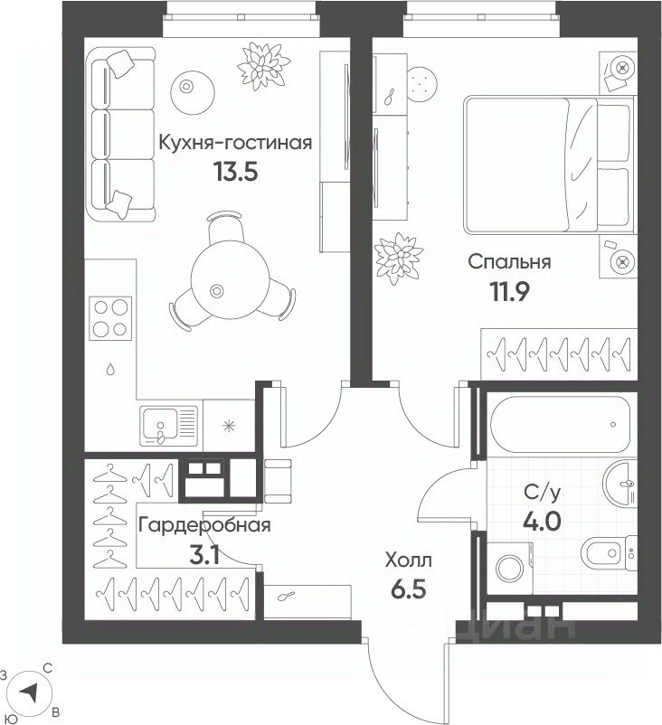 1-к кв. Свердловская область, Екатеринбург Солнечный жилрайон,  (38.6 м²)