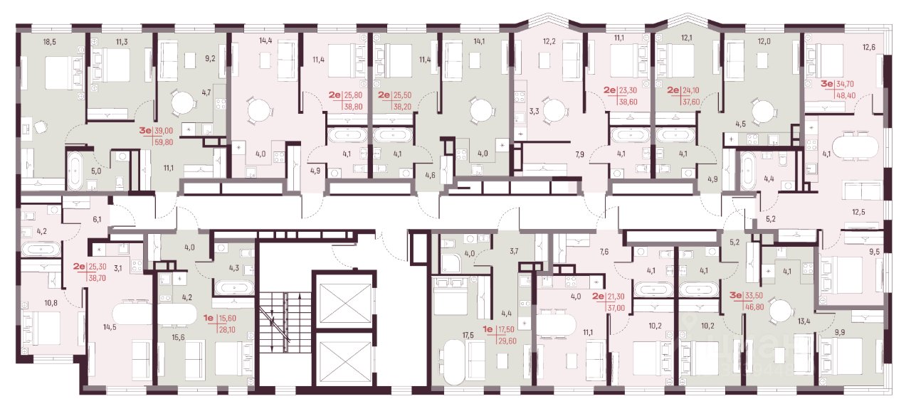3-к кв. Свердловская область, Екатеринбург ул. Академика Ландау, 13 (48.4 м²)