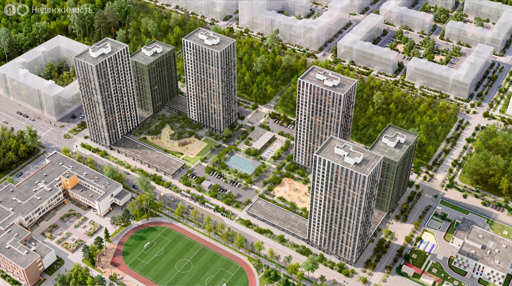 1-комнатная квартира: Екатеринбург, микрорайон Академический, 22-й квартал, ЖК Разум на Матвеева (33.1 м²)
