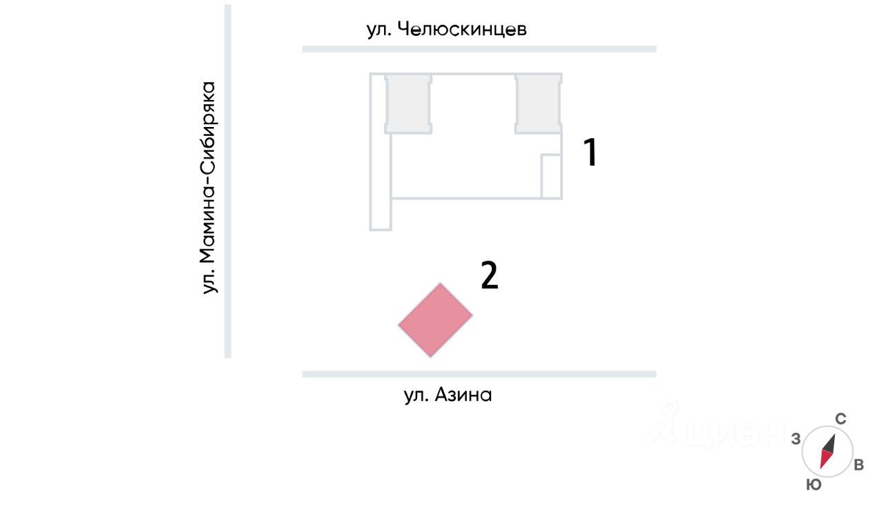 Студия Свердловская область, Екатеринбург ул. Азина, 16/2 (26.0 м²)