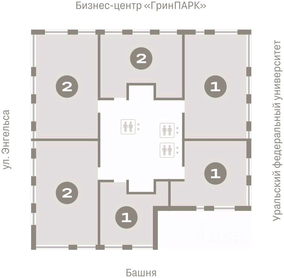 Свободной планировки кв. Свердловская область, Екатеринбург ул. Гоголя, 21 (108.3 м²)
