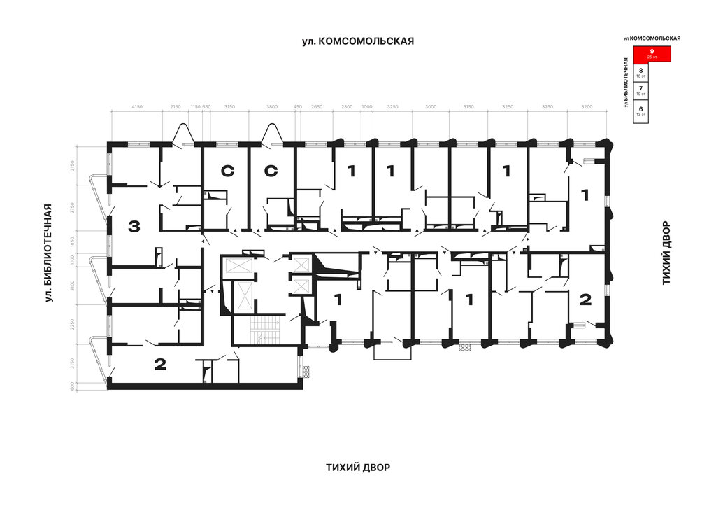 2-комнатная квартира: Екатеринбург, жилой район Втузгородок, ЖК Алиса (74.7 м²)