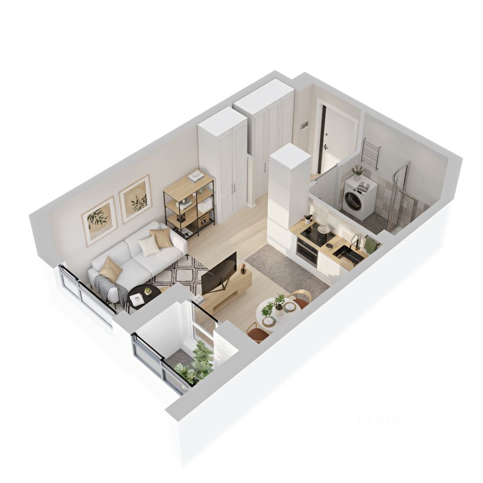 Студия Свердловская область, Екатеринбург ул. Рябинина, 42 (25.75 м²)