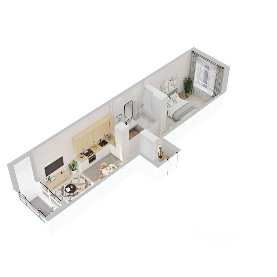 1-к кв. Свердловская область, Екатеринбург ул. Рябинина, 42 (39.64 м²)