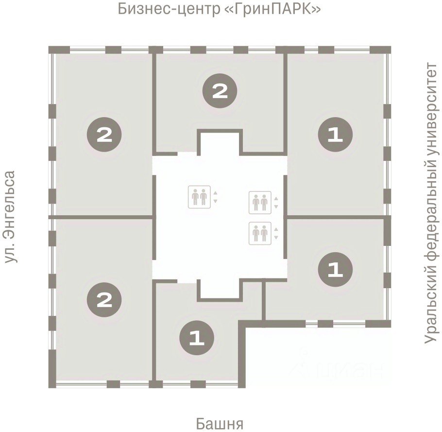 Свободной планировки кв. Свердловская область, Екатеринбург ул. Гоголя, 21 (108.04 м²)