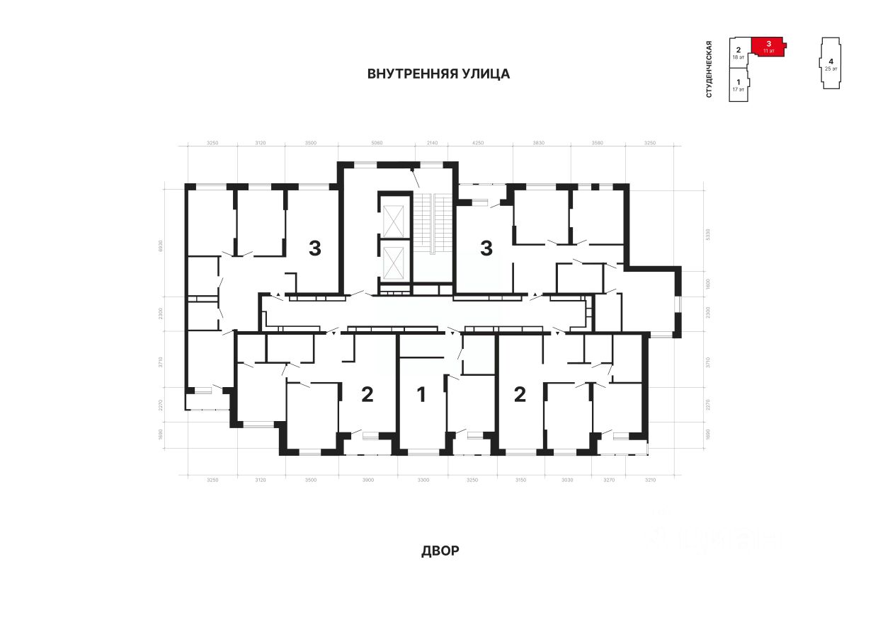 3-к кв. Свердловская область, Екатеринбург ул. Студенческая, 1А (85.55 м²)