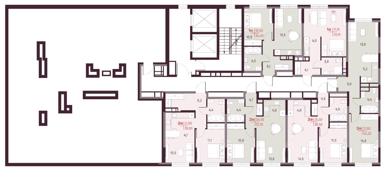 2-к кв. Свердловская область, Екатеринбург ул. Академика Ландау, 13 (43.2 м²)