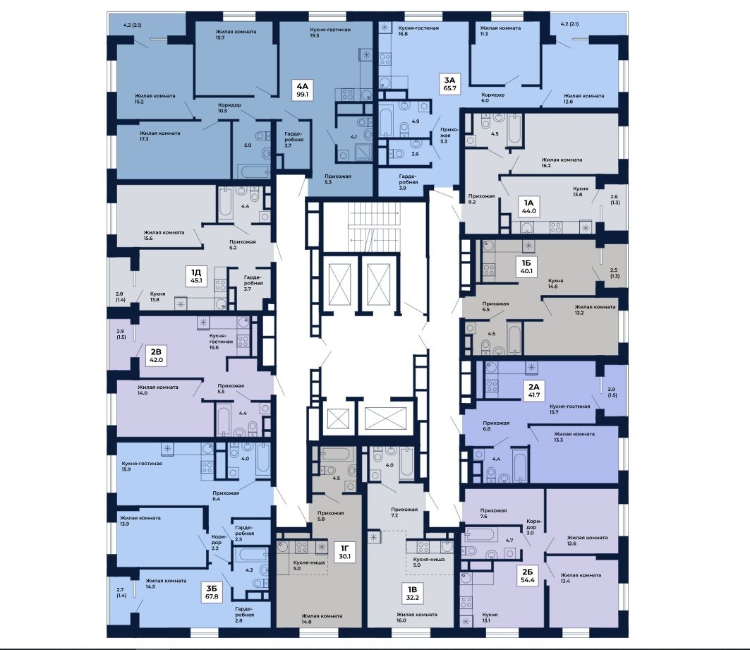 1-к кв. Свердловская область, Екатеринбург Космос жилой комплекс (42.0 м²)