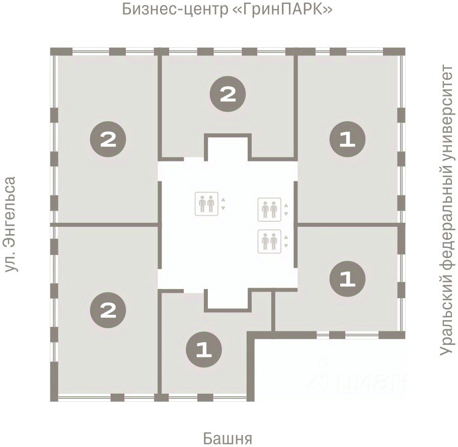 Свободной планировки кв. Свердловская область, Екатеринбург ул. Гоголя, 21 (108.3 м²)
