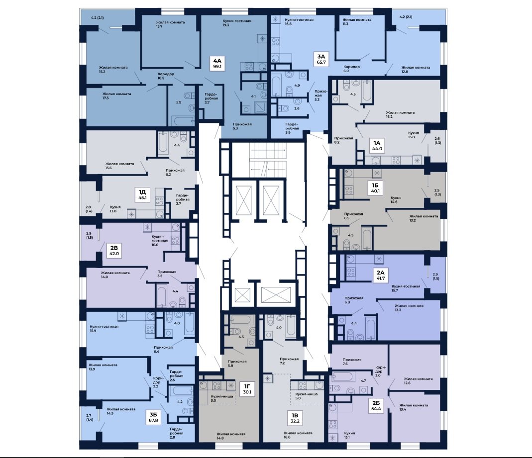 1-к кв. Свердловская область, Екатеринбург Космос жилой комплекс (42.0 м²)