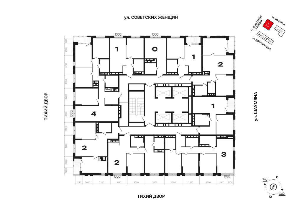 1-комнатная квартира: Екатеринбург, улица Советских Женщин (45.03 м²)