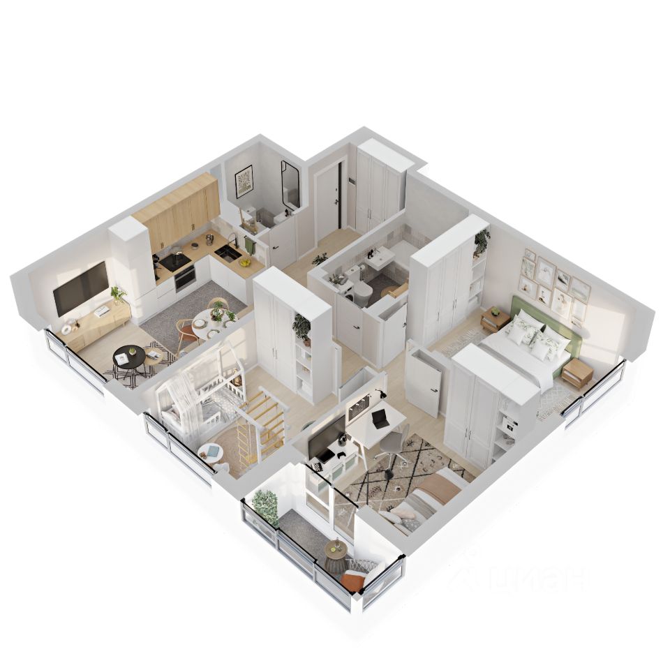 3-к кв. Свердловская область, Екатеринбург ул. Рябинина, 42 (64.6 м²)