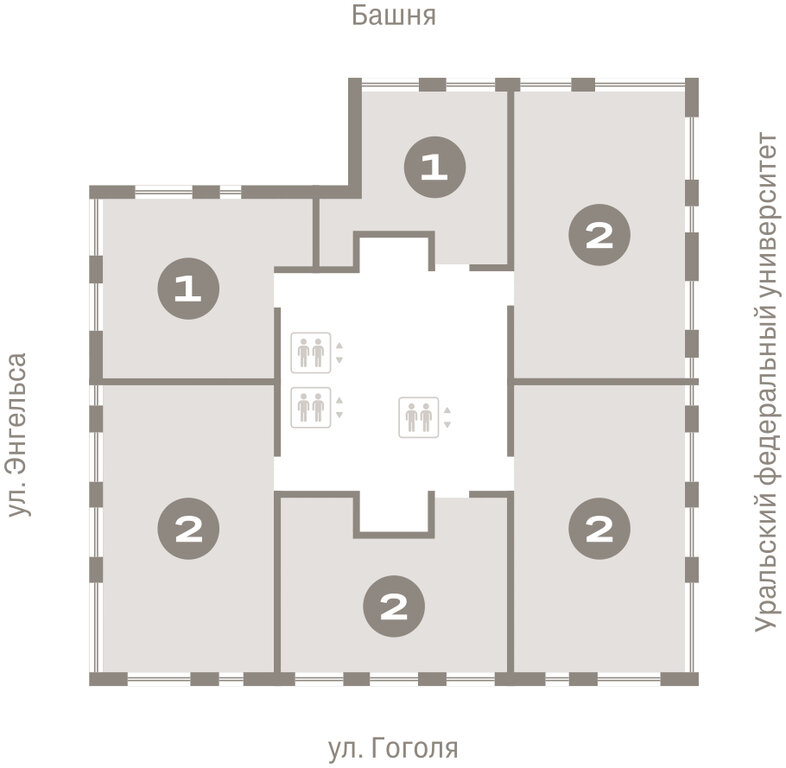 Квартира-студия: Екатеринбург, улица Гоголя, 21 (110.14 м²)