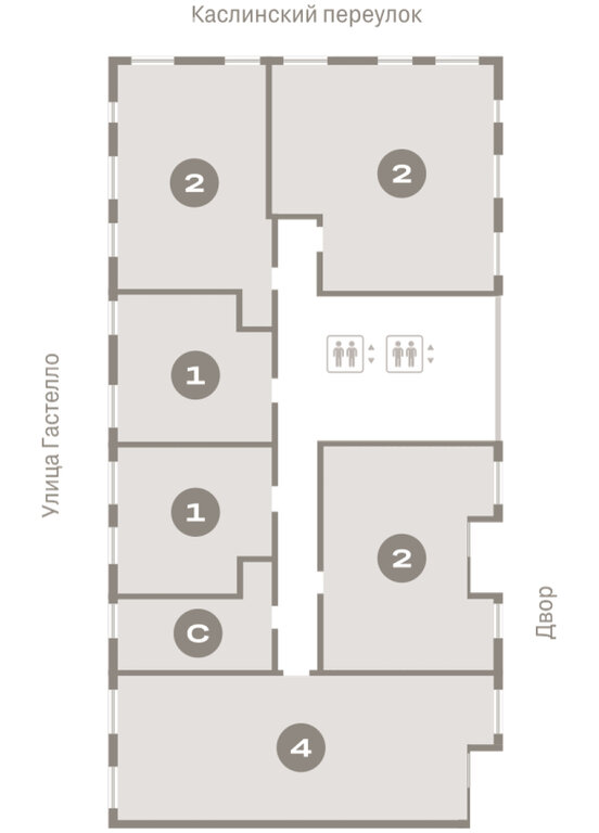 2-комнатная квартира: Екатеринбург, улица Гастелло, 18 (70.16 м²)