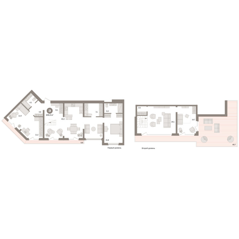 3-комнатная квартира: Екатеринбург, улица Советских Женщин (209.3 м²)