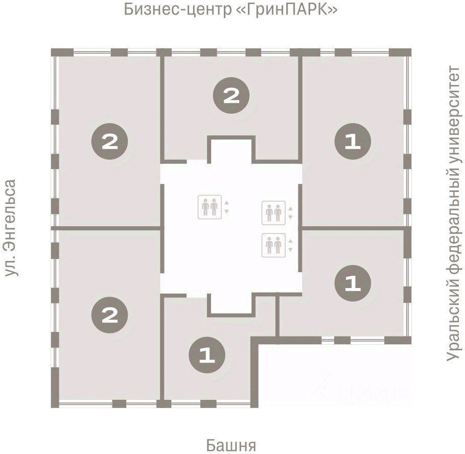 Свободной планировки кв. Свердловская область, Екатеринбург ул. Гоголя, 21 (108.18 м²)