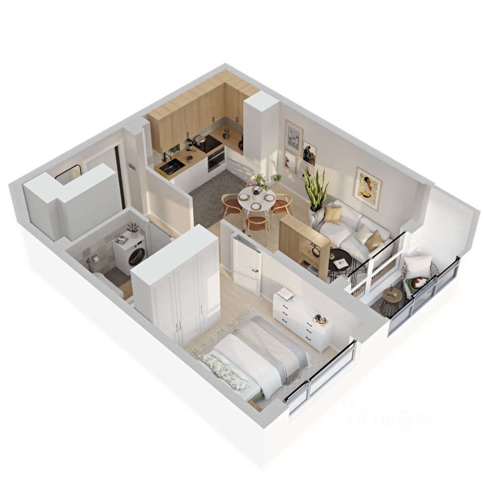 1-к кв. Свердловская область, Екатеринбург ул. Рябинина, 42 (37.43 м²)