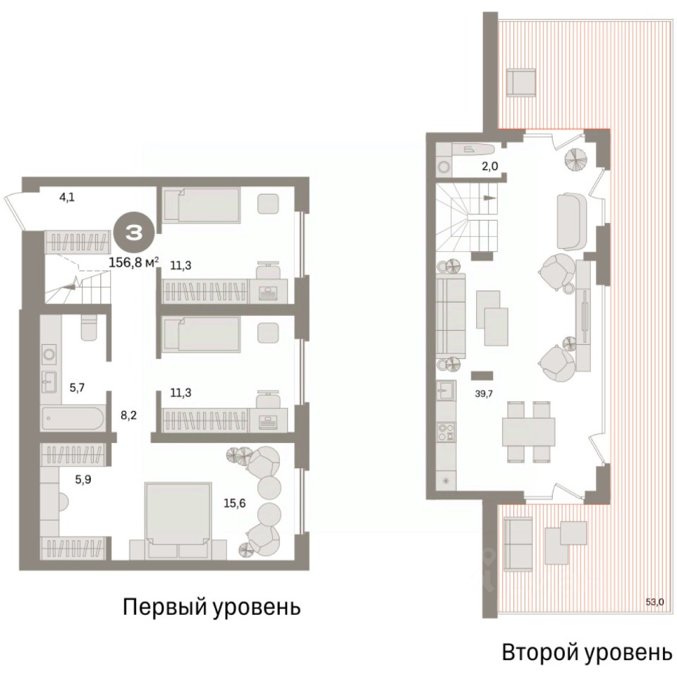 3-к кв. Свердловская область, Екатеринбург ул. Шаумяна, 20 (156.8 м²)
