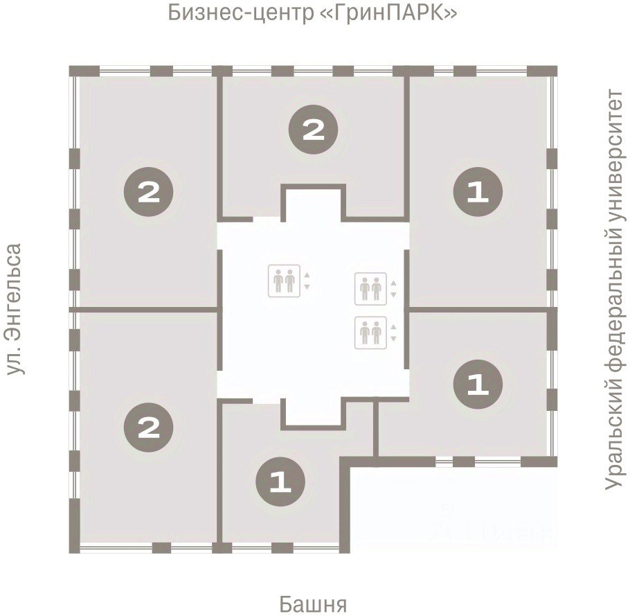 Свободной планировки кв. Свердловская область, Екатеринбург ул. Гоголя, 21 (108.3 м²)