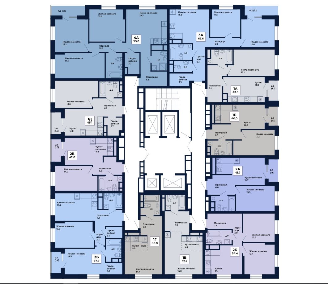 1-к кв. Свердловская область, Екатеринбург Космос жилой комплекс (42.0 м²)