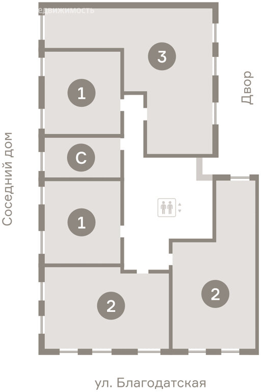 2-комнатная квартира: Екатеринбург, Благодатская улица, 15 (70.92 м²)