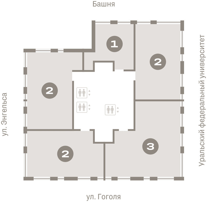 Квартира-студия: Екатеринбург, улица Гоголя, 21 (110.12 м²)