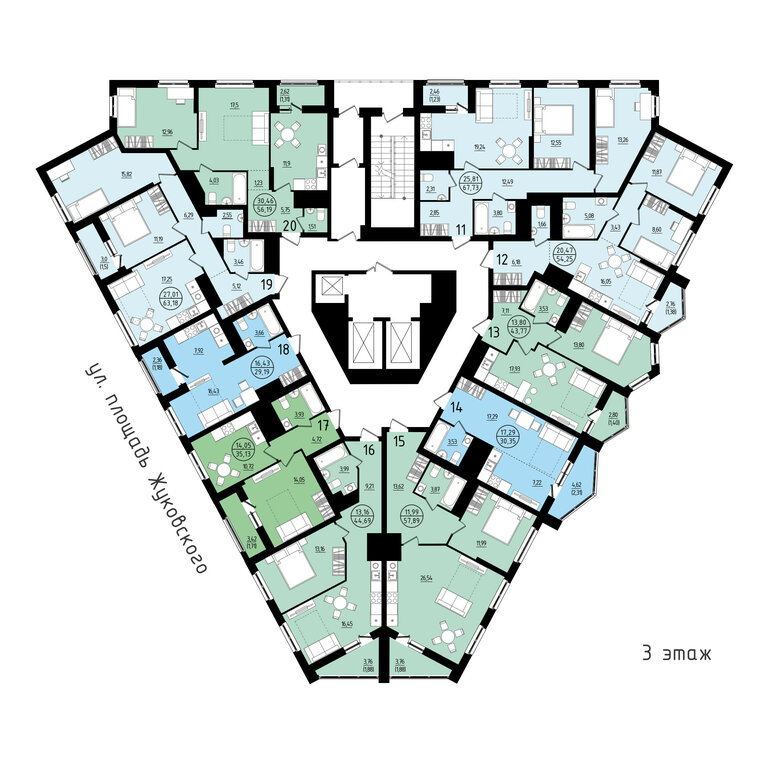 Квартира-студия: Екатеринбург, площадь Жуковского, 8 (29.19 м²)