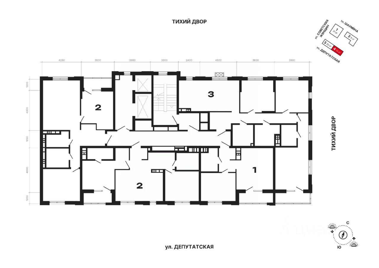 1-к кв. Свердловская область, Екатеринбург ул. Депутатская (42.28 м²)