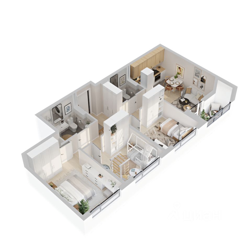 3-к кв. Свердловская область, Екатеринбург ул. Рябинина, 42 (63.66 м²)