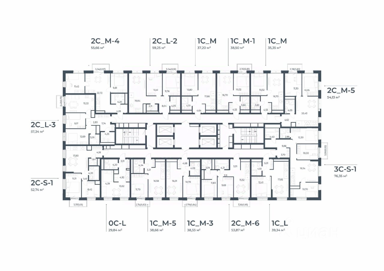 2-к кв. Свердловская область, Екатеринбург ул. Малышева (57.34 м²)