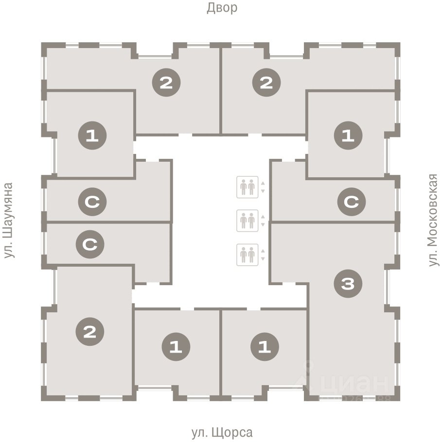 2-к кв. Свердловская область, Екатеринбург ул. Шаумяна, 20 (63.8 м²)