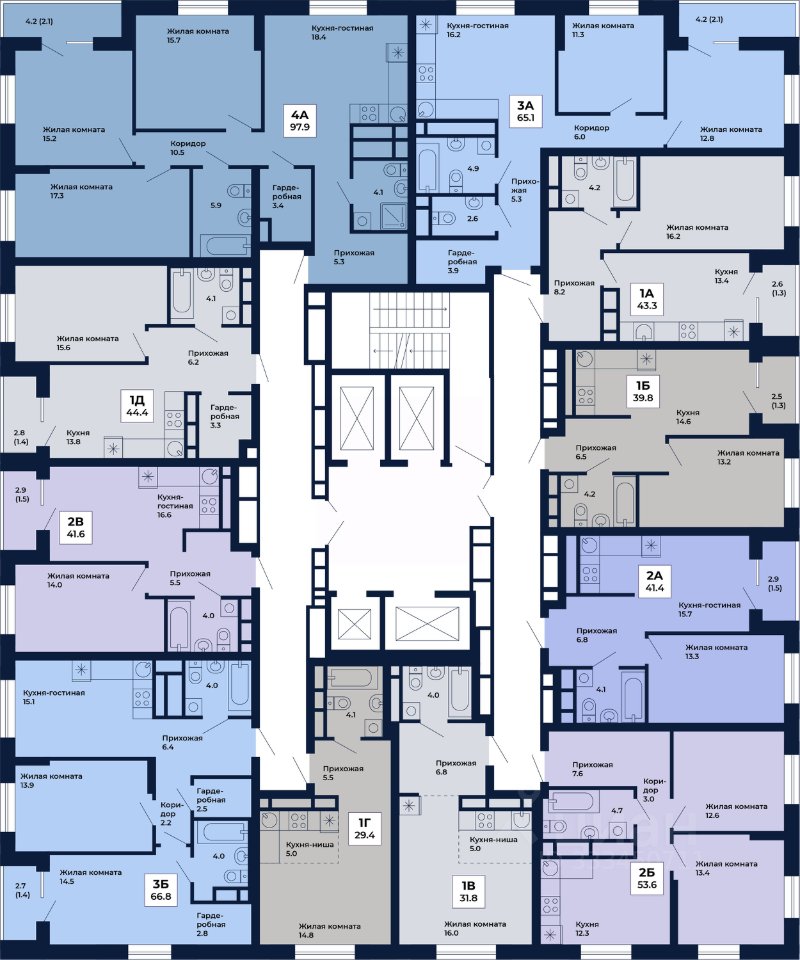 Студия Свердловская область, Екатеринбург Космос жилой комплекс (31.8 м²)