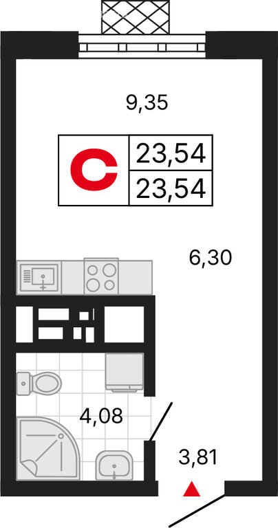 Квартира-студия: Екатеринбург, улица Советских Женщин (23.54 м²)
