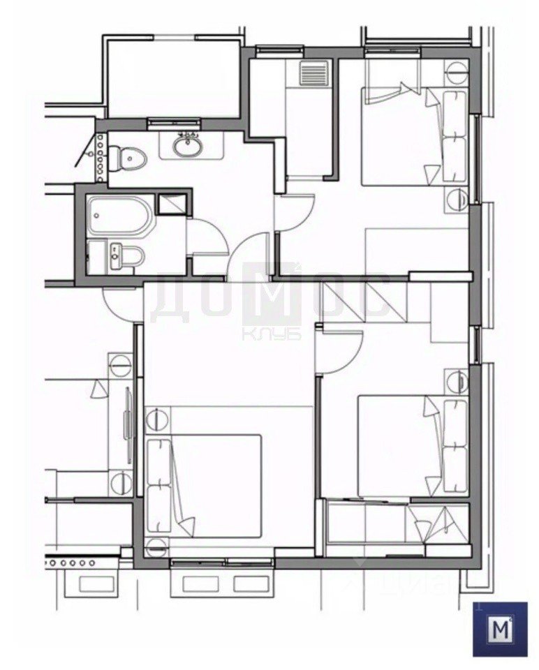 2-к кв. Свердловская область, Екатеринбург ул. Машинная, 1В/4 (76.7 м²)