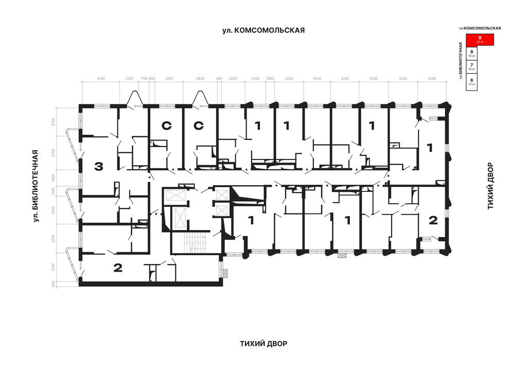 2-комнатная квартира: Екатеринбург, жилой район Втузгородок, ЖК Алиса (57.98 м²)