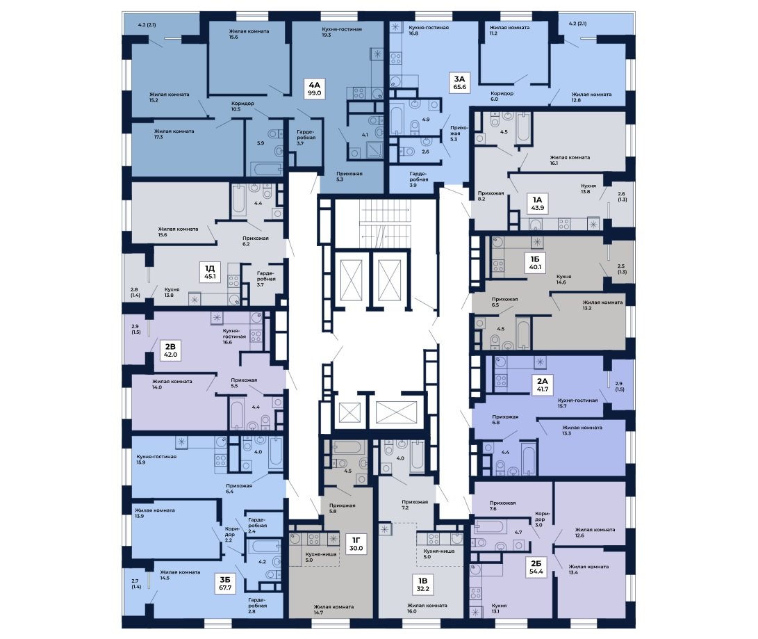1-к кв. Свердловская область, Екатеринбург Космос жилой комплекс (42.0 м²)