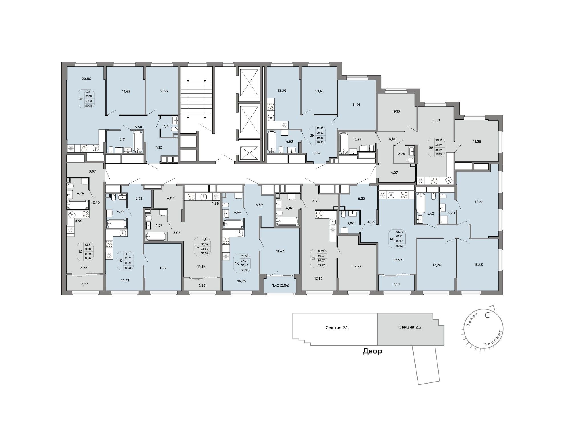 2-к кв. Свердловская область, Екатеринбург Уралмаш жилрайон,  (50.33 м²)